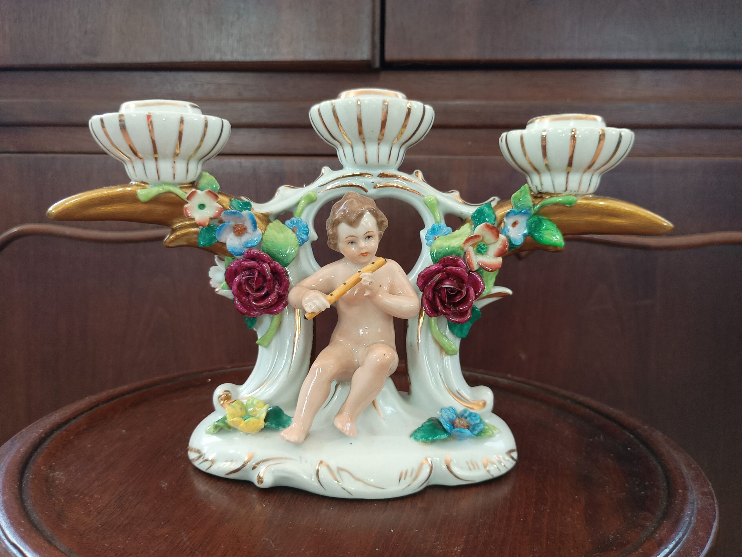 Candelabro de três velas em porcelana - Imagem 11