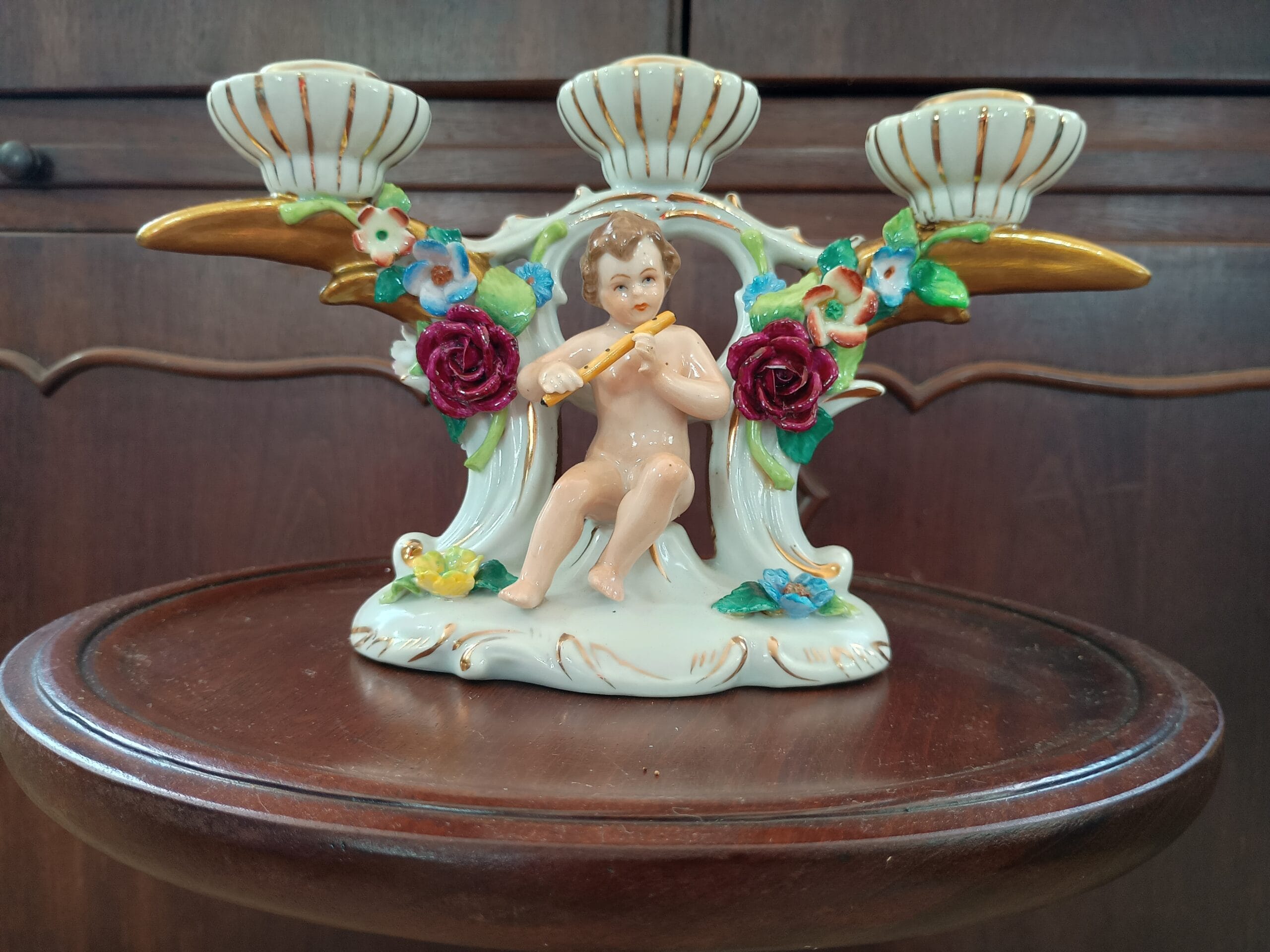 Candelabro de três velas em porcelana - Imagem 4