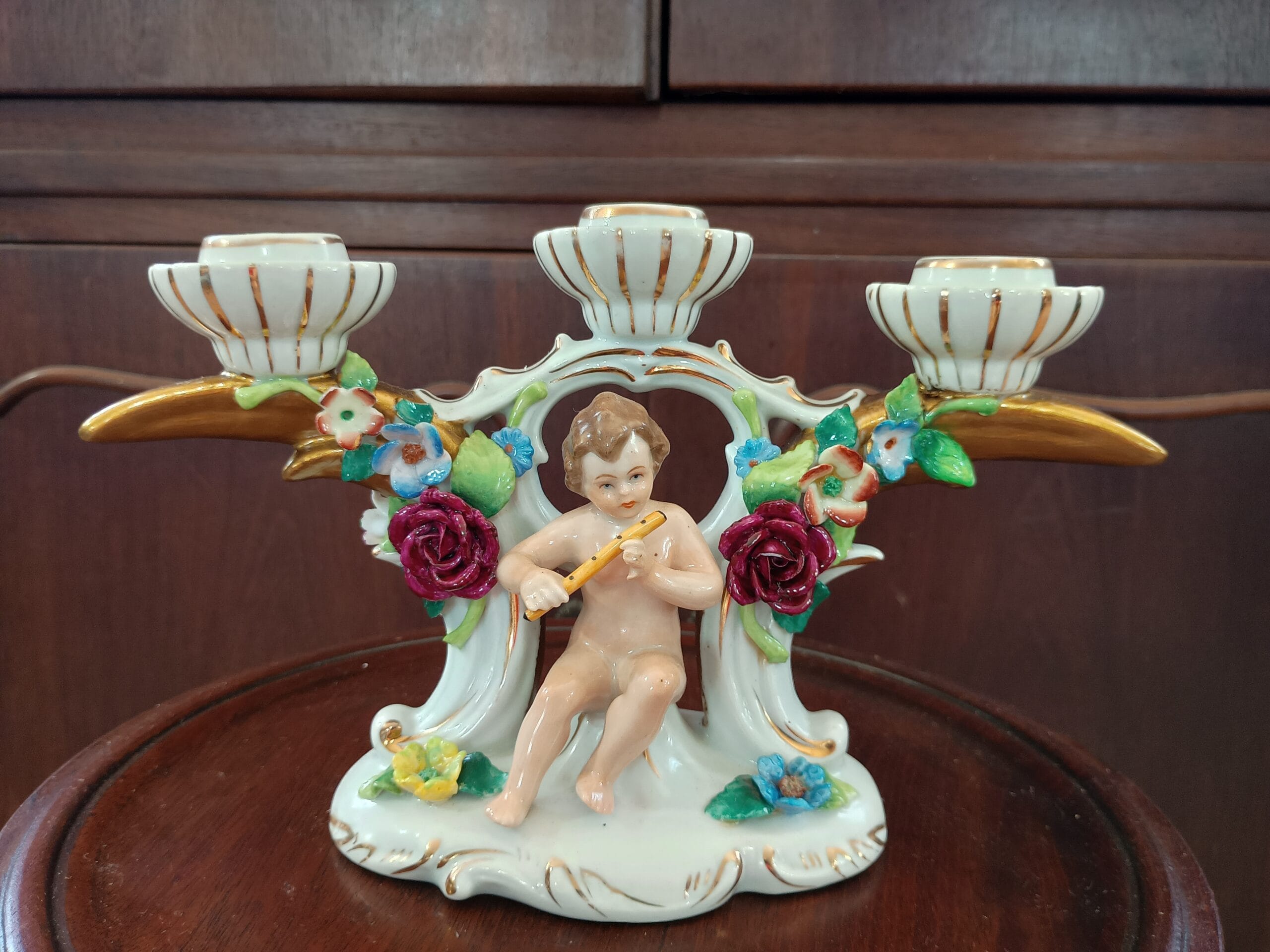 Candelabro de três velas em porcelana - Imagem 9