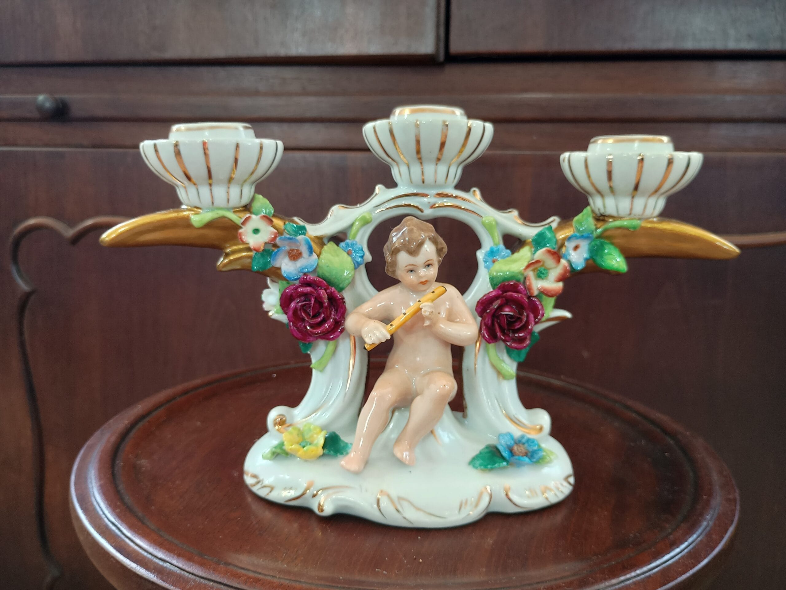 Candelabro de três velas em porcelana - Imagem 10