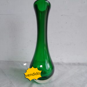 Vaso Murano Em Vidro Verde Esmeralda #607